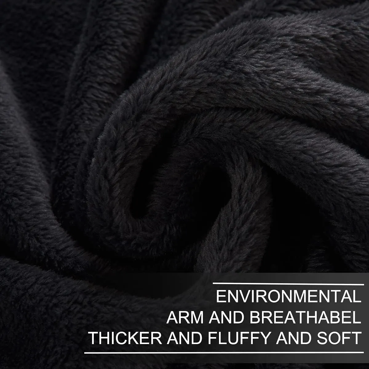 Polar Fleece Blanket Queen Size 350GSM Lightweight Throw for The Bed Extra Soft Brush Fabric Super Warm Sofa Blanket 90" x 90"(Black Queen)