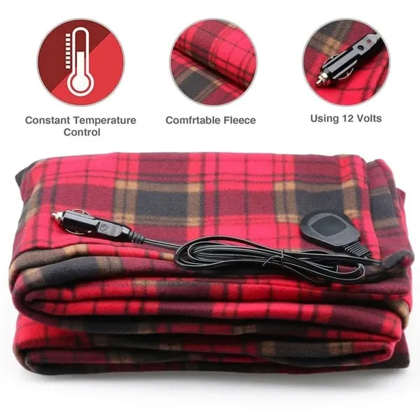Portable 12V Car Heated Blanket For Outdoor Travel