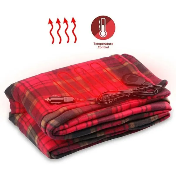 Portable 12V Car Heated Blanket For Outdoor Travel