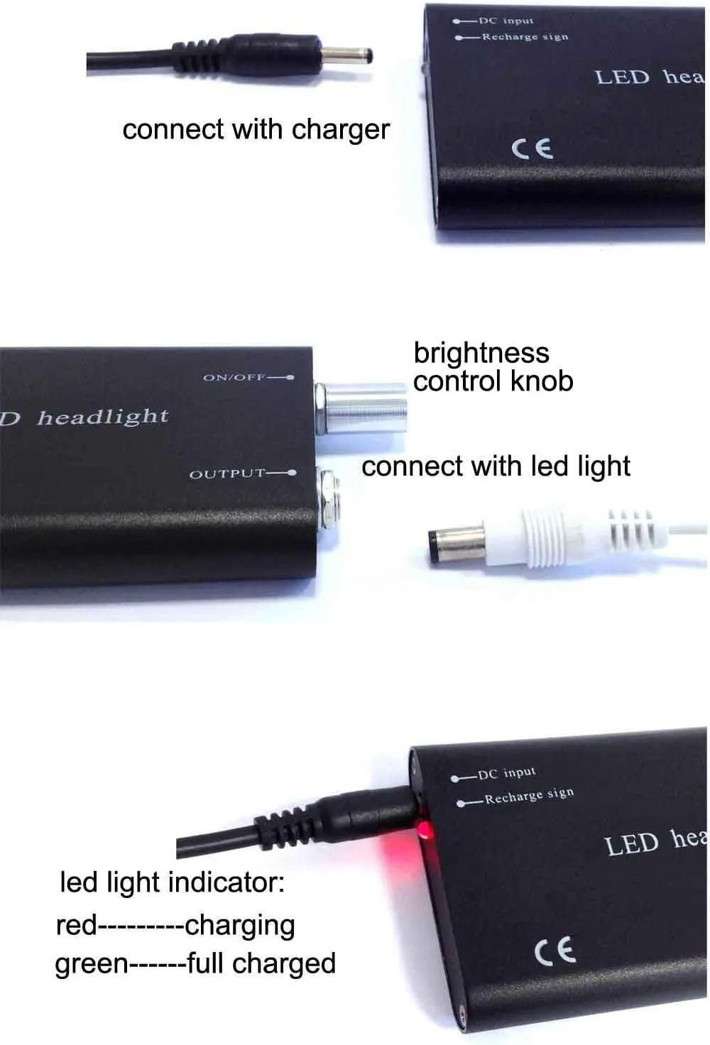 Portable Battery Charging Plug Loupes Lab Medical Magnifier Magnification Binocular Belt-Clip (Black)