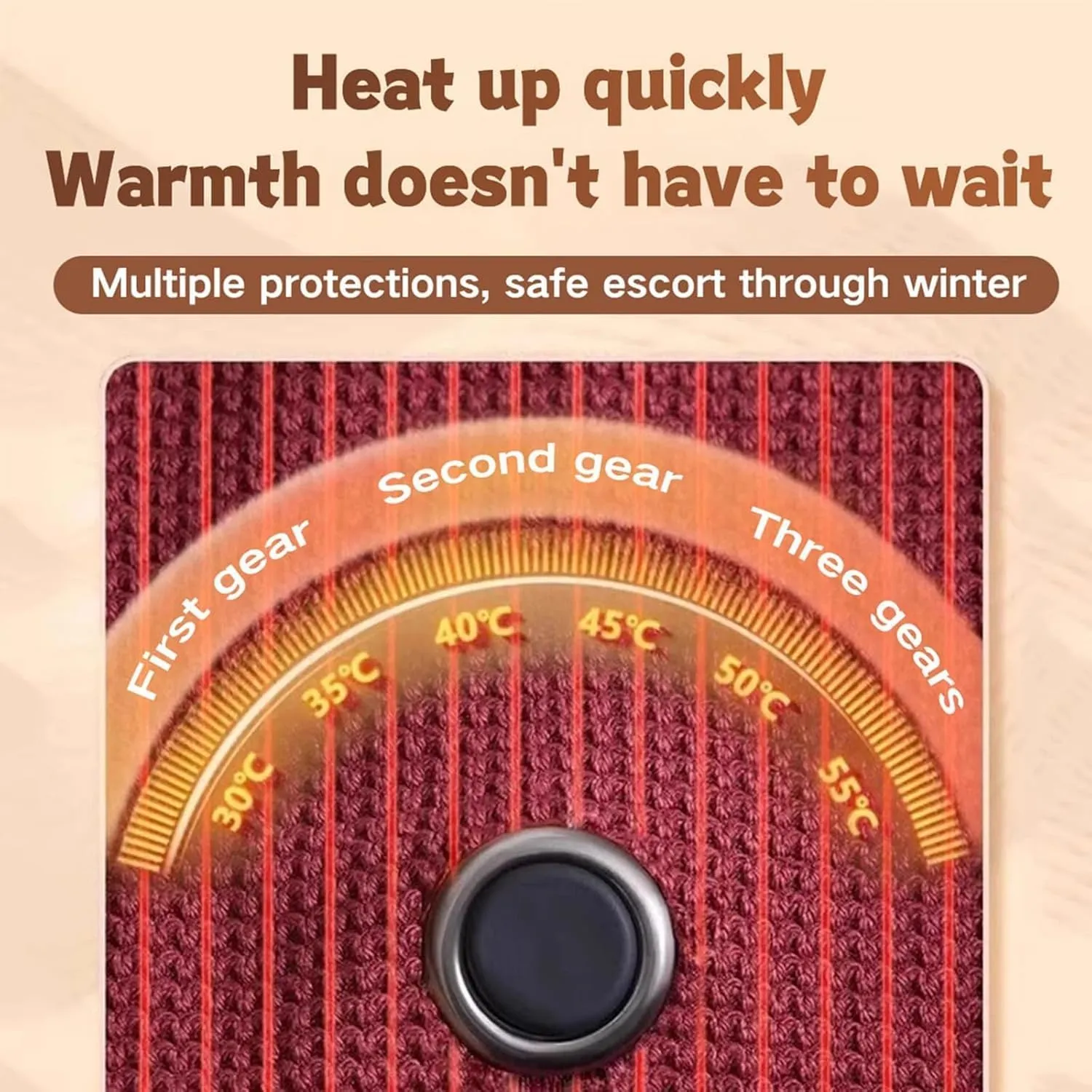 Portable Heated Shawl, Portable Soft Zipper Electric Heated Blanket Shawl, Heated Blanket USB Powered, Heated Blanket Portable, Electric Shawl 15s Fast Heating, Heated Shawl for Women (Apricot)
