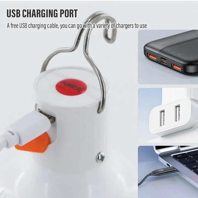 Portable USB Rechargeable LED Emergency Light with Hook