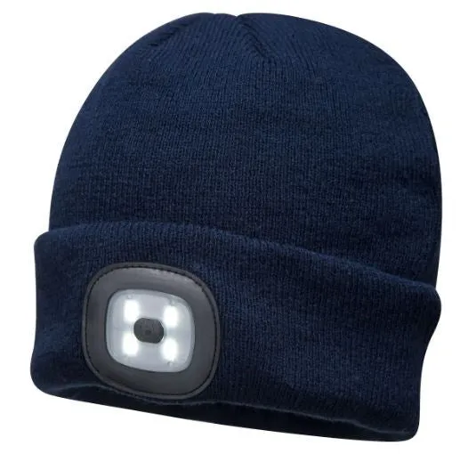 PORTWEST B029 BEANIE LED HEAD LIGHT - USB RECHARGEABLE