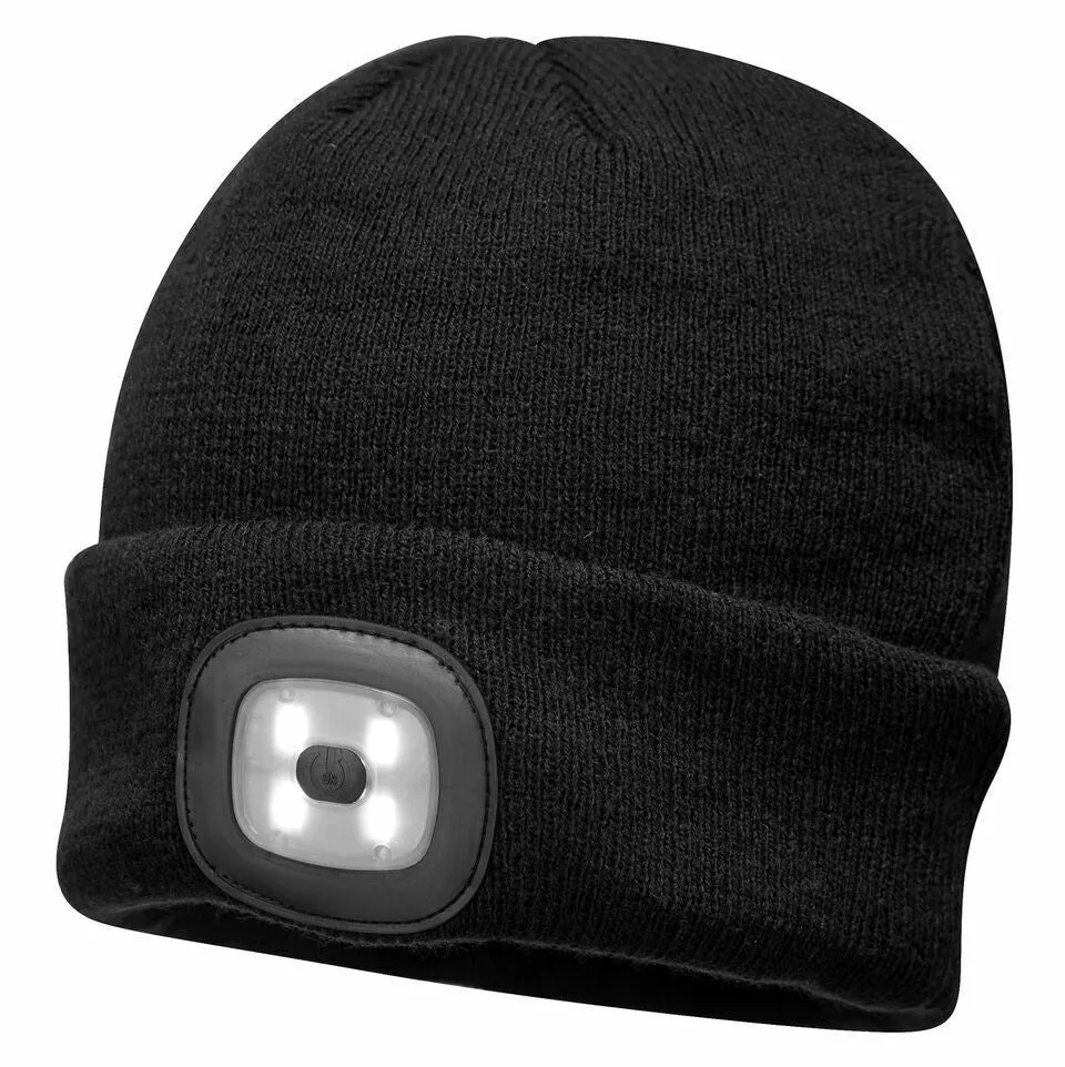 PORTWEST B029 BEANIE LED HEAD LIGHT - USB RECHARGEABLE