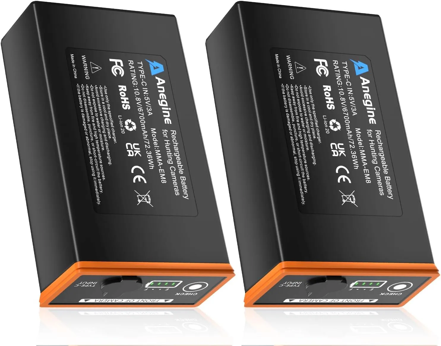 Power Mag Plus Rechargeable Lithium-Ion Battery Pack 6700mAh Compatible with Moultrie Edge, Edge PRO, Edge 2, Edge 2 PRO Trail & Hunting Cameras (2 Pack)