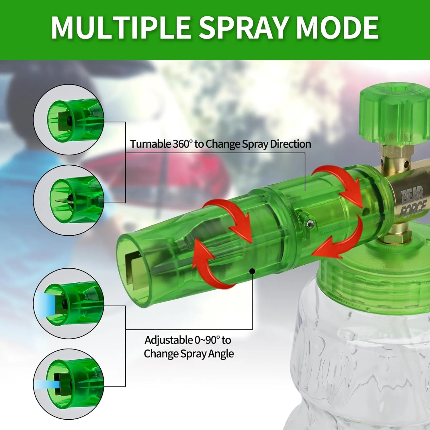 Pressure Washer Green Foam Cannon Foam Generator Snow Foam Lance with 1.25mm & 1.10mm Orifice Nozzle for Nilfisk, for STIHL, for Husqvarna, for Gerni