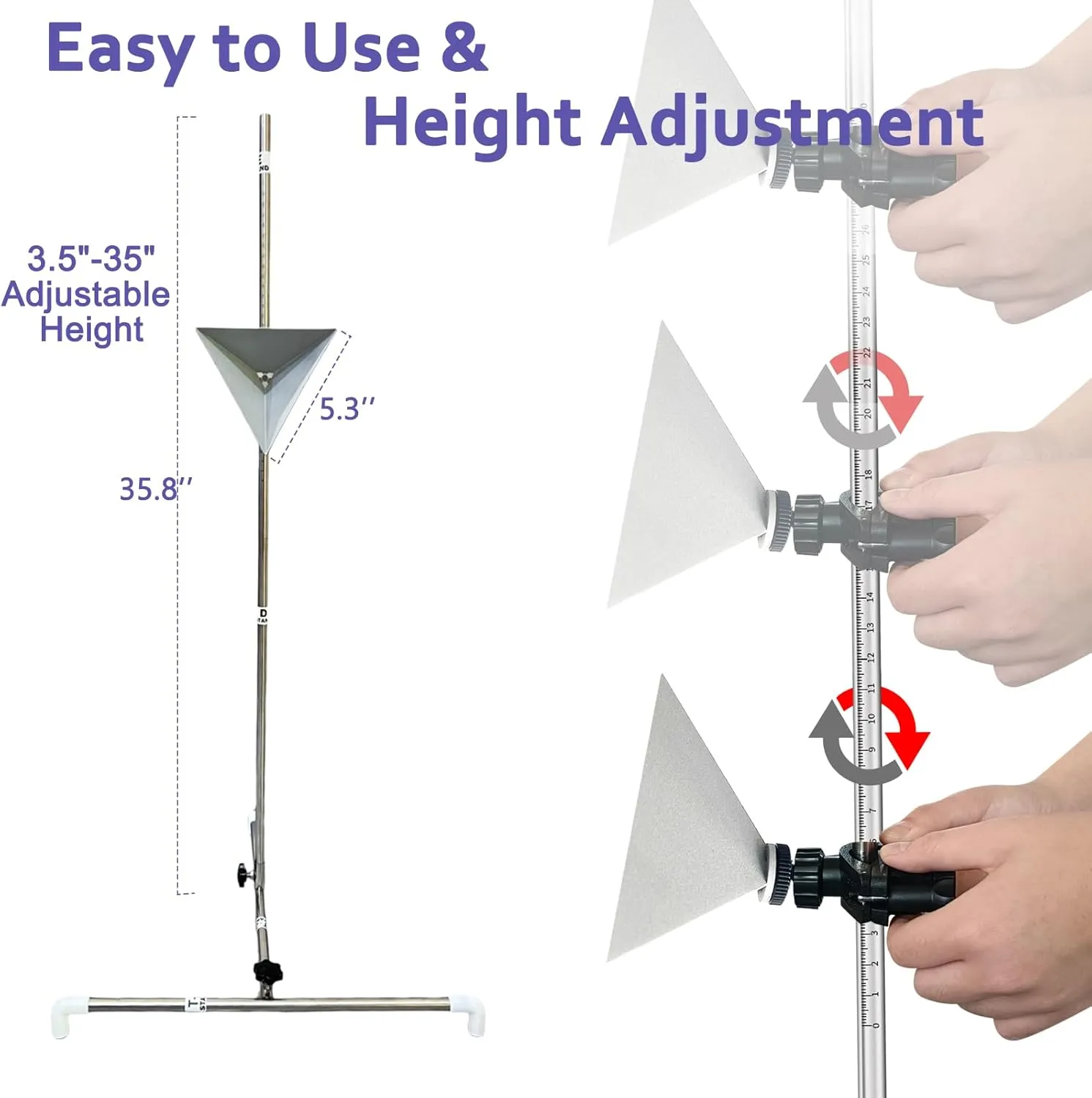 Professional ADAS Calibration Tool Kit with Radar Aiming Corner Reflector Target Include Stand Marked with 0-30cm Scale- Compatible with Honda, Toyota, Mazda, Kia, Ford, GM and Hyundai