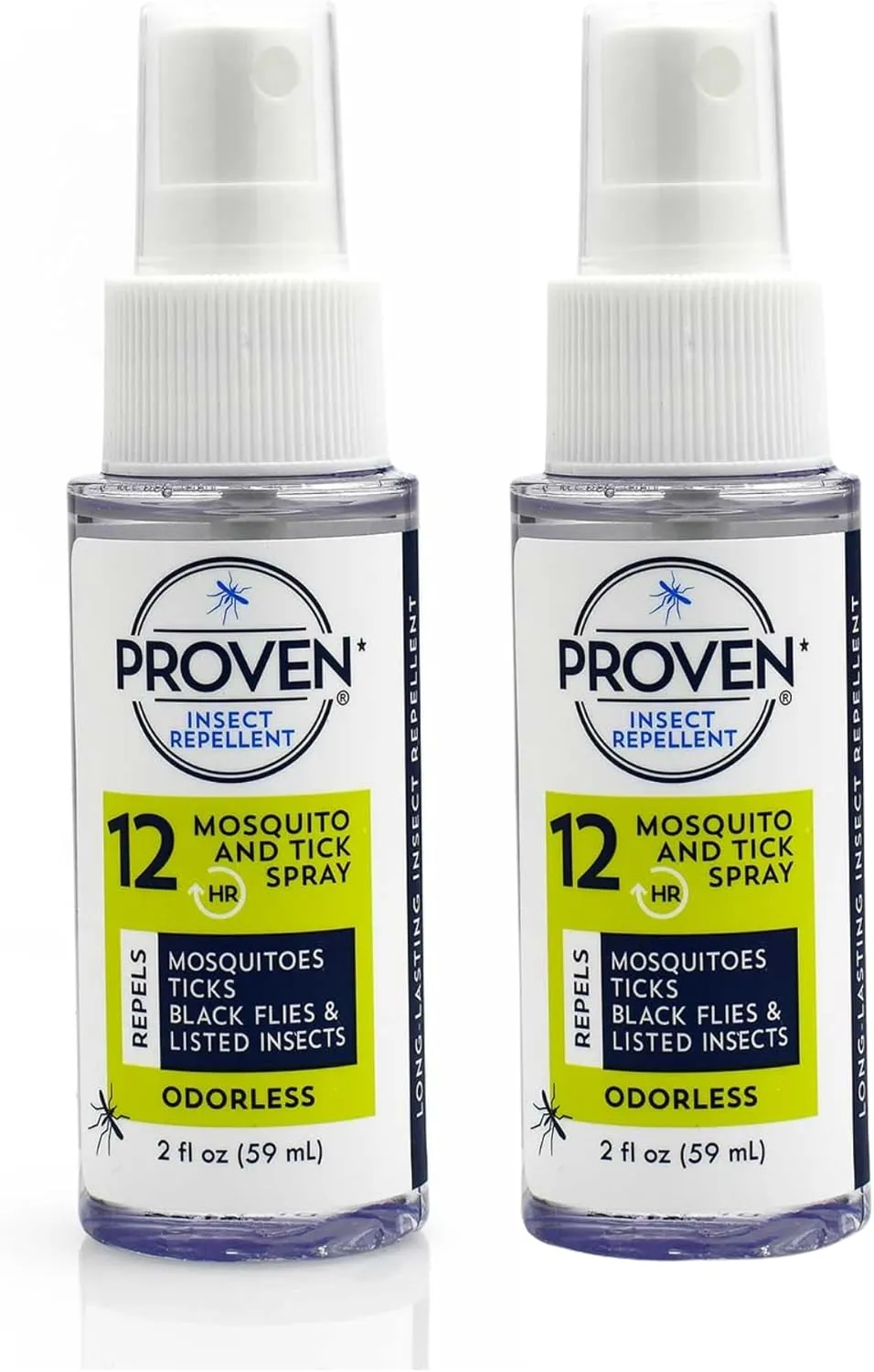 Proven Insect Repellent Spray, Keep Mosquitoes, Ticks and Flies Off, DEET Alternative Repellent, Up to 14-Hour Protection, Great for Camping or Hiking, 2 Ounce, Odorless Spray, 2 Pack