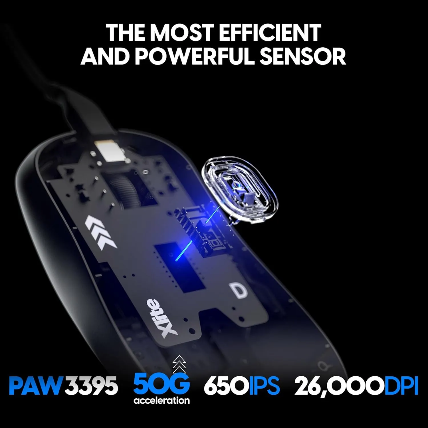 Pulsar Gaming Gears Xlite Wired Gaming Mouse, Ultra Lightweight 1.83 oz (52g), Ergonomic, Optical Switch, 26000 DPI, Motion Sync, PAW3395 Sensor (Medium, Wired, Black)