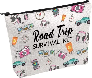 PWHAOO Friends Trip Makeup Bag Trip Survival Bag Cosmetic Bag Adventure Lover Gift Explore Gift (Trip B)