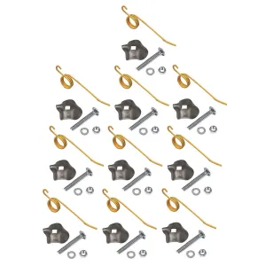RAParts 10 Pack Hay Rake Teeth 64562 & Hold Down Clips 792493 Fits New Holland 55 56 57 256 258