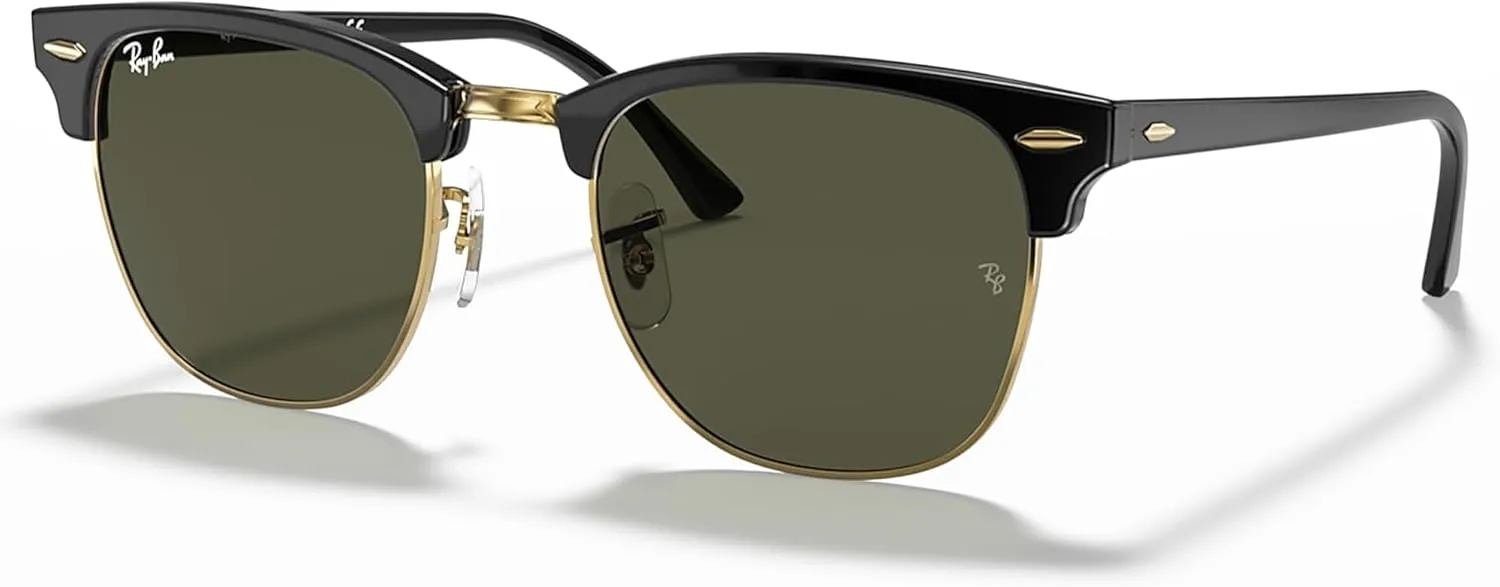 Ray-Ban RB3016 Clubmaster Classic Square Shape Sunglasses With Eyewear Kit Bundle - High Bridge Fit -Casual Square Sunglasses