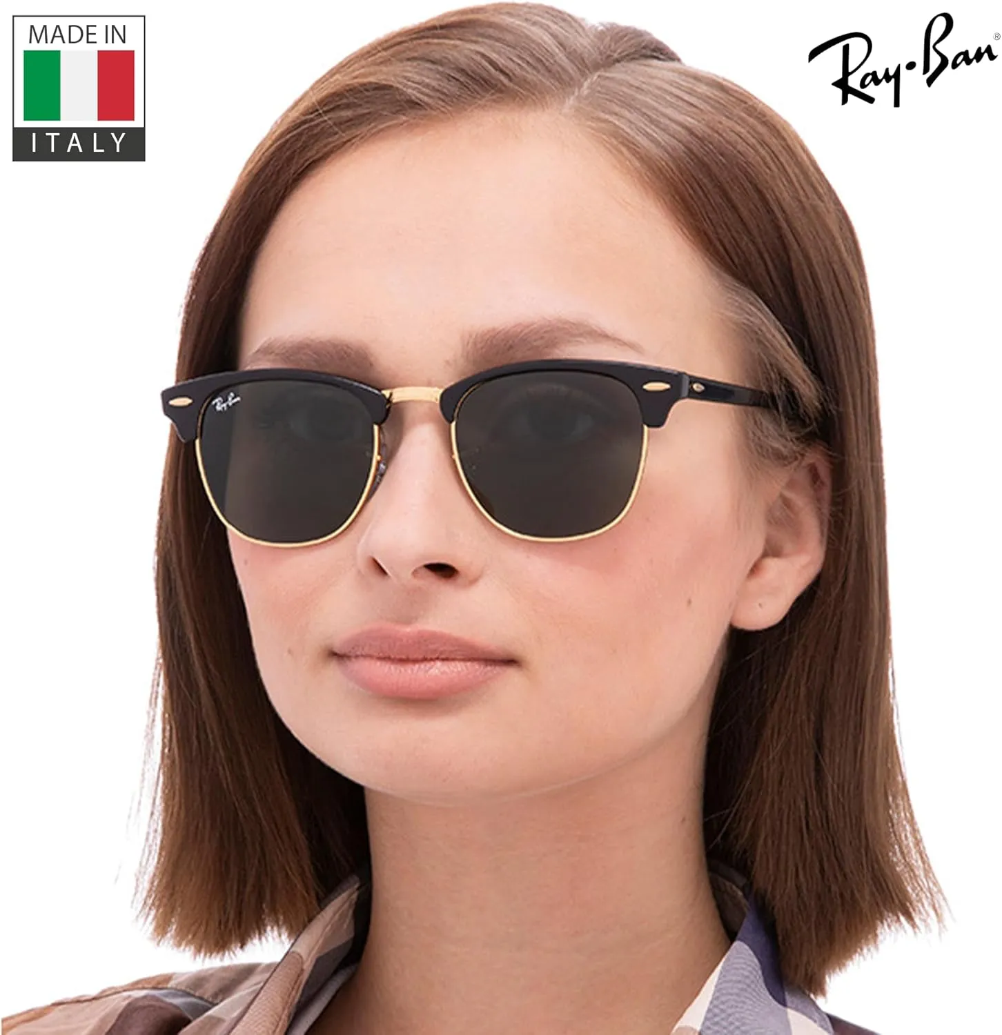 Ray-Ban RB3016 Clubmaster Classic Square Shape Sunglasses With Eyewear Kit Bundle - High Bridge Fit -Casual Square Sunglasses