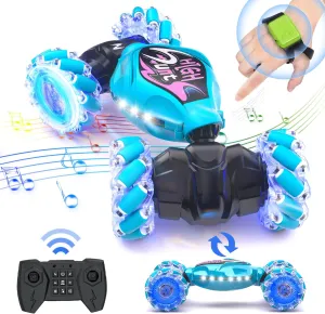 RC Cars, 2.4Ghz 4WD New Gravity Gesture Sensing Remote Control Car Toys, RC Stunt Twist Car Toys for 6-12 yr Boys & Girls, RC Drift Car with Light Music Best Gift for Kids Age 7 8 9 10 11 yr