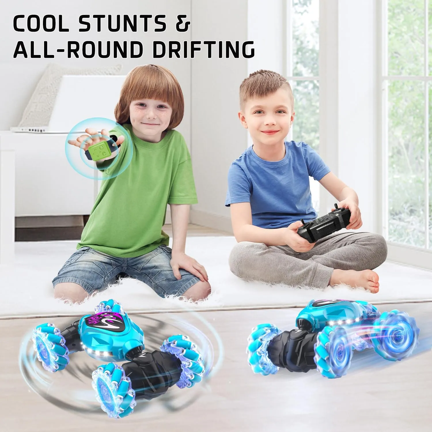RC Cars, 2.4Ghz 4WD New Gravity Gesture Sensing Remote Control Car Toys, RC Stunt Twist Car Toys for 6-12 yr Boys & Girls, RC Drift Car with Light Music Best Gift for Kids Age 7 8 9 10 11 yr