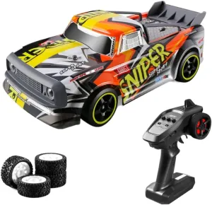RC Cars,1:16 Scale All Terrain Remote Control Car,4WD Off Road High Speed 30 Km/h RC Monster Truck Racing Cars with LED Headlight and Replacement Tires, Xmas Gifts for Kid and Adults