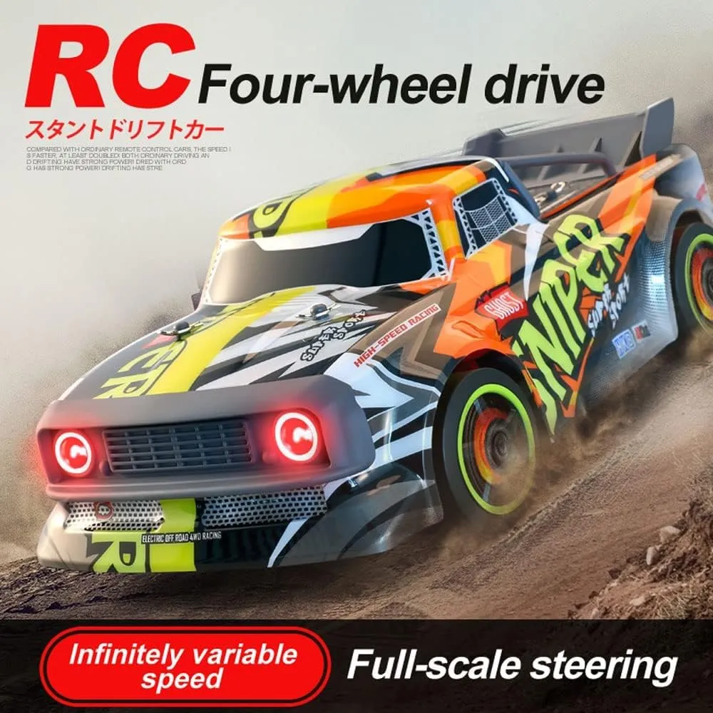 RC Cars,1:16 Scale All Terrain Remote Control Car,4WD Off Road High Speed 30 Km/h RC Monster Truck Racing Cars with LED Headlight and Replacement Tires, Xmas Gifts for Kid and Adults