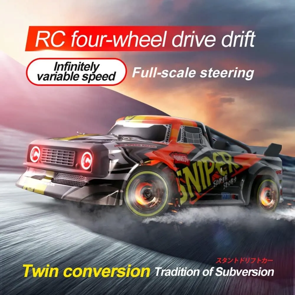 RC Cars,1:16 Scale All Terrain Remote Control Car,4WD Off Road High Speed 30 Km/h RC Monster Truck Racing Cars with LED Headlight and Replacement Tires, Xmas Gifts for Kid and Adults