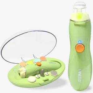 Rechargeable Baby Nail Trimmer, FANSIDI Baby Nail File Safe Baby Nail Filer Electric with 13 Replacement Pads, Trim Polish Grooming Kit for Newborn Infant Toddler or Adults Toes Fingernails Care