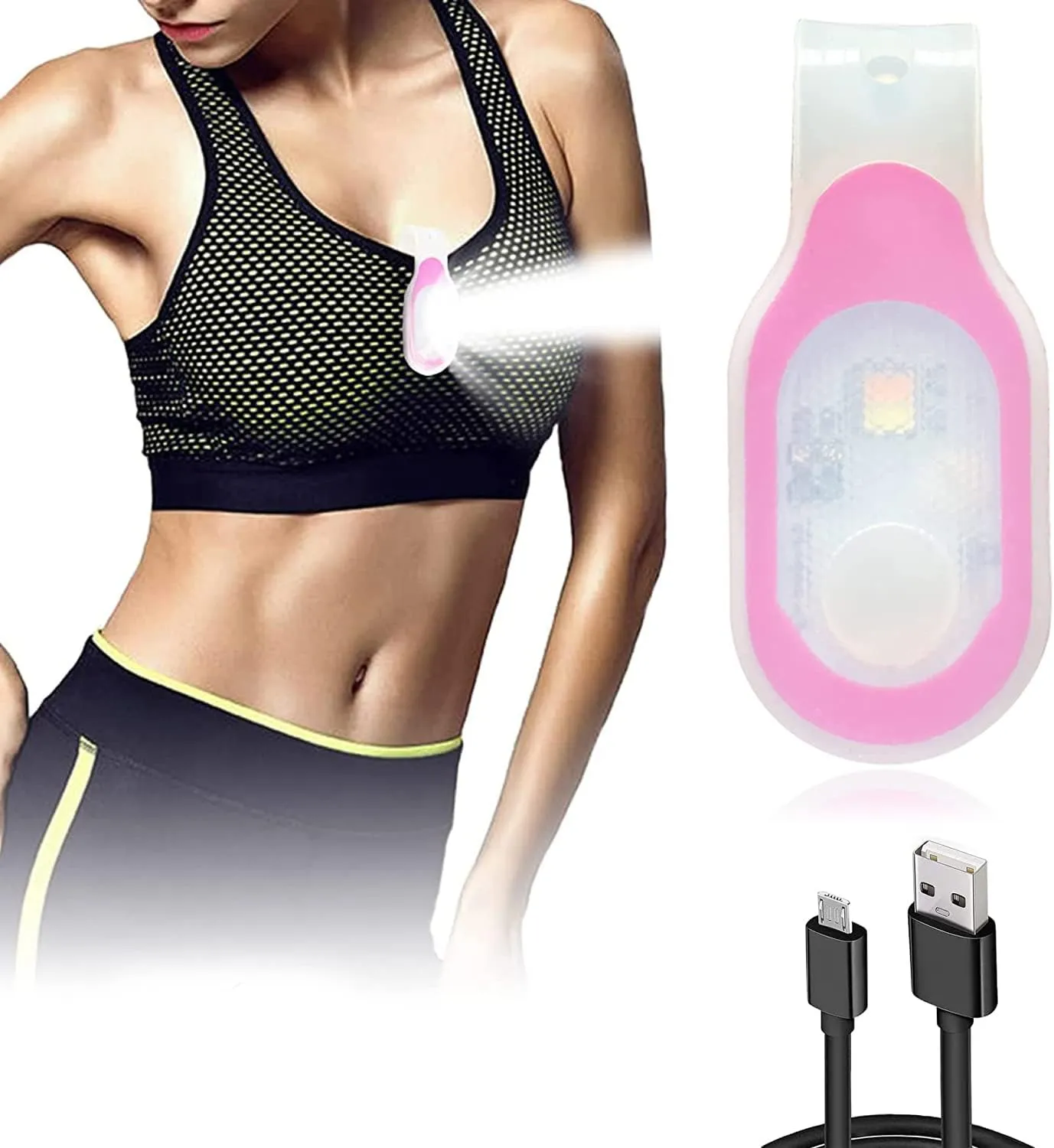 Rechargeable Clip on Light, Magnetic LED Safety Light, Hands Free LED Flashlight, Mini Emergency Flashlight, Reflective Gear for Walking at Night, Silicone with 4 Light Modes