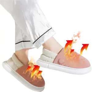Rechargeable Heated Slippers Foot Warmer for Cold Feet, USB Heated Slippers Foot Warmer Shoes Lightweight House Slippers with 4000mah Battery Pack 3 Adjustable Temp Settings for Women Men(Size:38-39,C