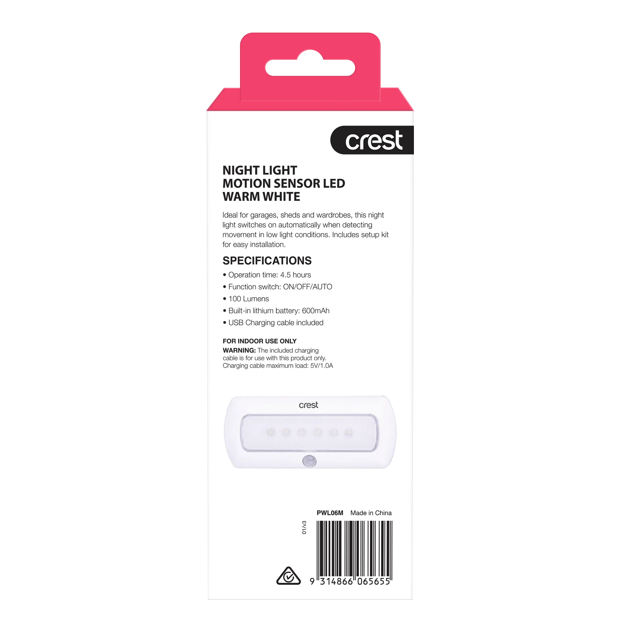 Rechargeable LED Light Compact with Motion Sensor
