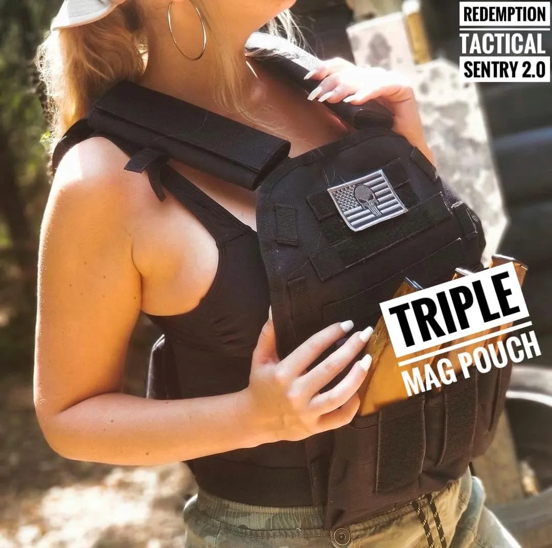 Redemption Tactical “Sentry 2.0” PALS Molle Airsoft Paintball Vest with Side Cummerbund, and Pouches