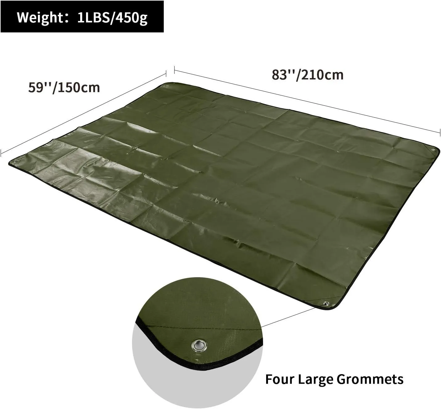 RedSwing Heavy Duty Survival Blanket, Waterproof Emergency Thermal Tarp, Multipurpose Reflective Insulated All Weather Blankets for Camping Hiking, Green