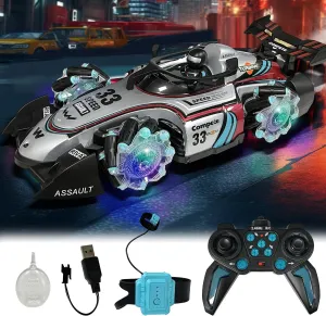 Remote Control Car, Drift RC Stunt Car with Light Spray & Sound, 2.4GHz Hobby RC Cars Toy for Kids, Birthday Gifts for Boys Girls