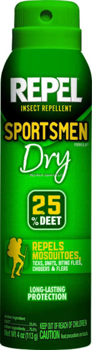 Repel Sportsmen Dry Mosquito Repellent, 4 oz Aerosol 25% DEET