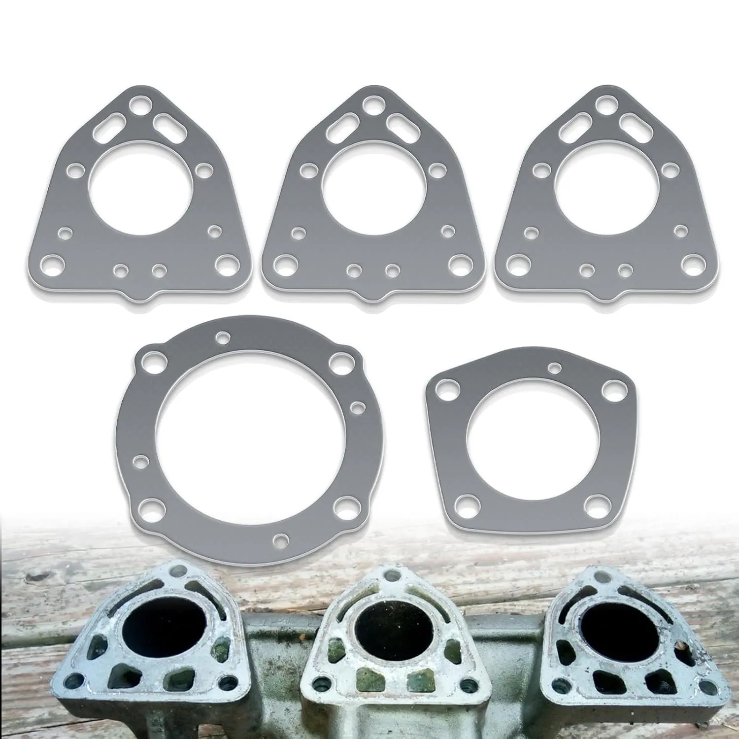 Replacement for Kawasaki Jet Skis 1100 ZXI/1100 STX/Ultra 130 Exhaust Gaskets Kit:Jet Skis Engine Exhaust Manifold, Complete Exhaust Gaskets Repair 5-Pack Kit