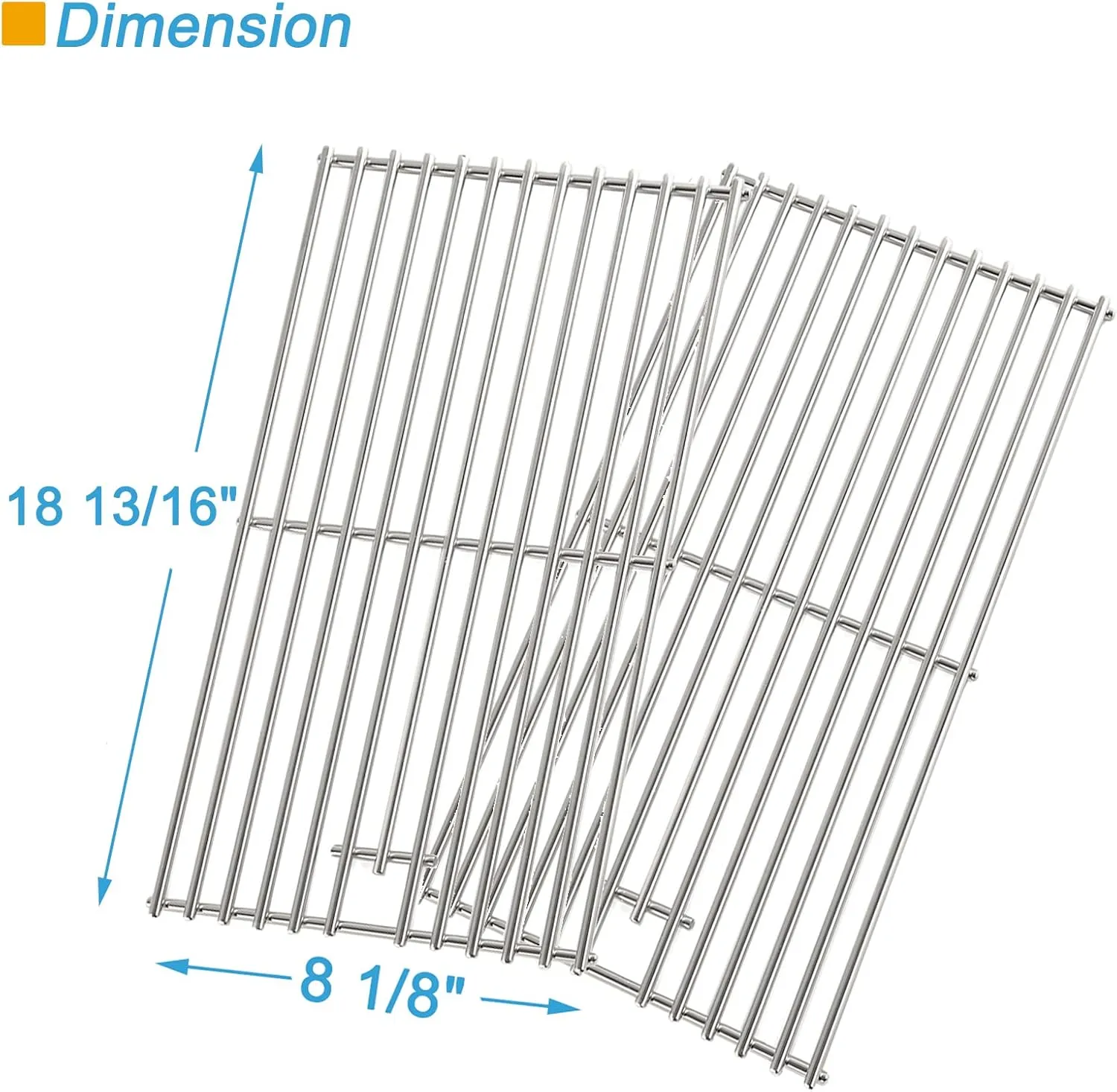 Replacement Kit for Kitchen Aid 720-0787D 730-0787D 720-0953 730-0953 720-0953L, 7MM Solid Stainless Steel Cooking Grates, Burner and Heat Plates Replacement Parts for Kitchen Aid Gas Grill