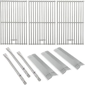 Replacement Kit for Kitchen Aid 720-0787D 730-0787D 720-0953 730-0953 720-0953L, 7MM Solid Stainless Steel Cooking Grates, Burner and Heat Plates Replacement Parts for Kitchen Aid Gas Grill