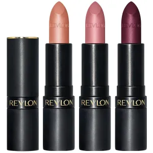 REVLON Lipstick Set, Super Lustrous 3 Piece Gift Set, High Impact, Matte Finish in Nude Pink & Berry, Pack of 3