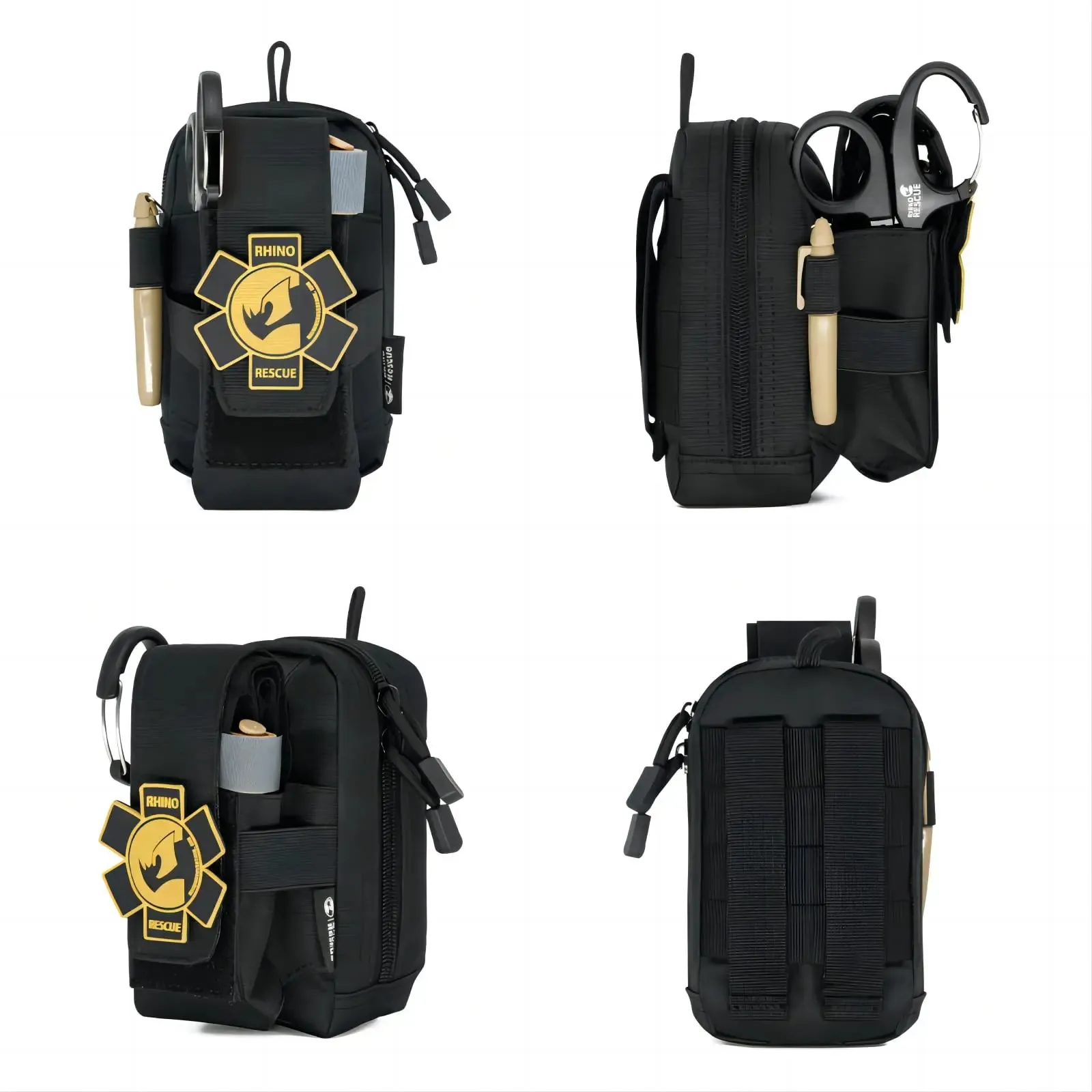 RHINO RESCUE EDC Pouch First Aid Kit – Tactical Survival Trauma Kit for Camping & Hiking