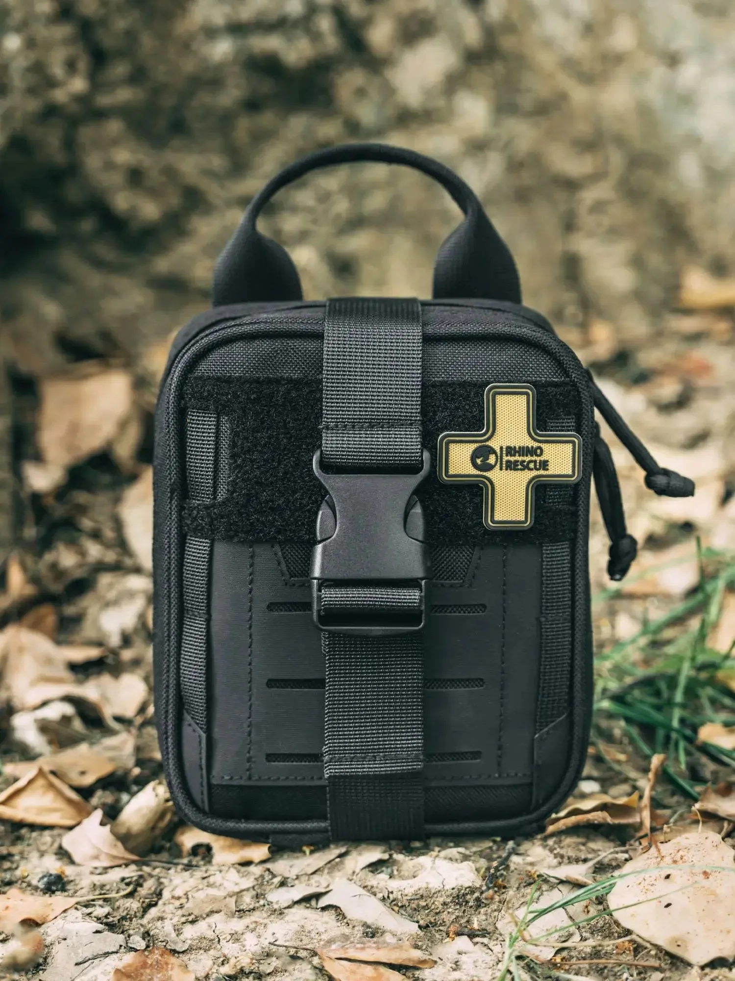 RHINO RESCUE EDC Pouch First Aid Kit – Tactical Survival Trauma Kit for Camping & Hiking