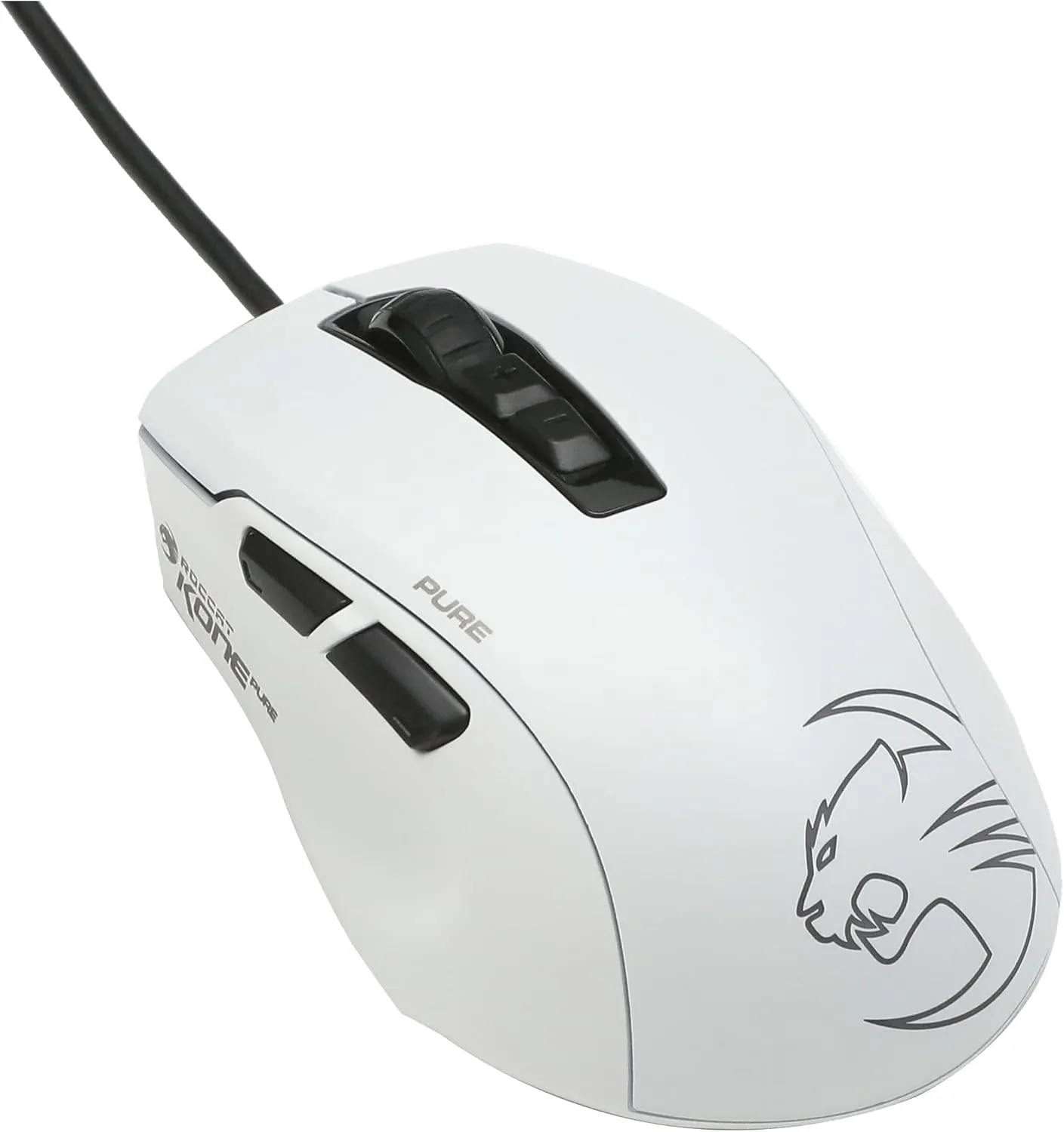 ROCCAT Gaming Mouse, Kone Pure SEL Bulk Edition, Wired PVC, White/White, Optical, 5K, Side Buttons, 3.1 oz (88 g), RGB, Windows 7 or Later