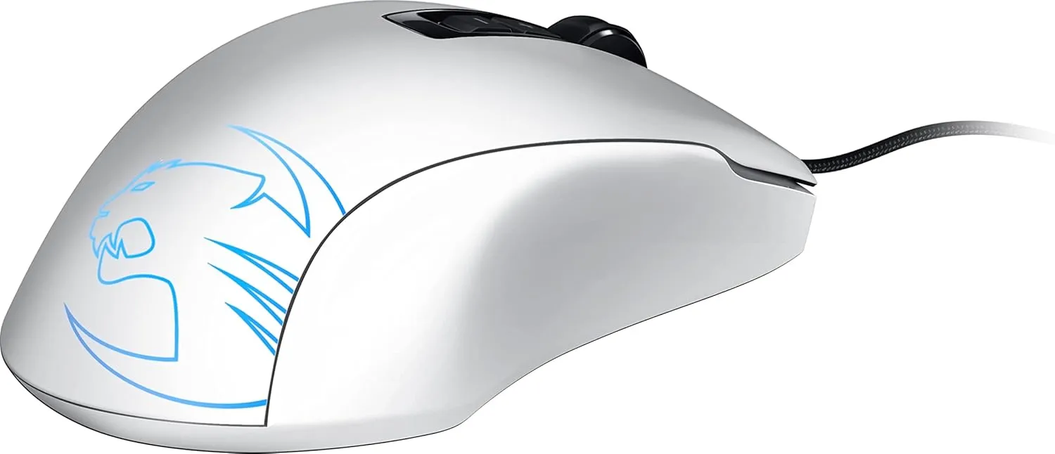ROCCAT Gaming Mouse, Kone Pure SEL Bulk Edition, Wired PVC, White/White, Optical, 5K, Side Buttons, 3.1 oz (88 g), RGB, Windows 7 or Later
