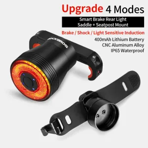 ROCKBROS Q5 Smart Brake & Tail Light - USB Rechargeable, Waterproof