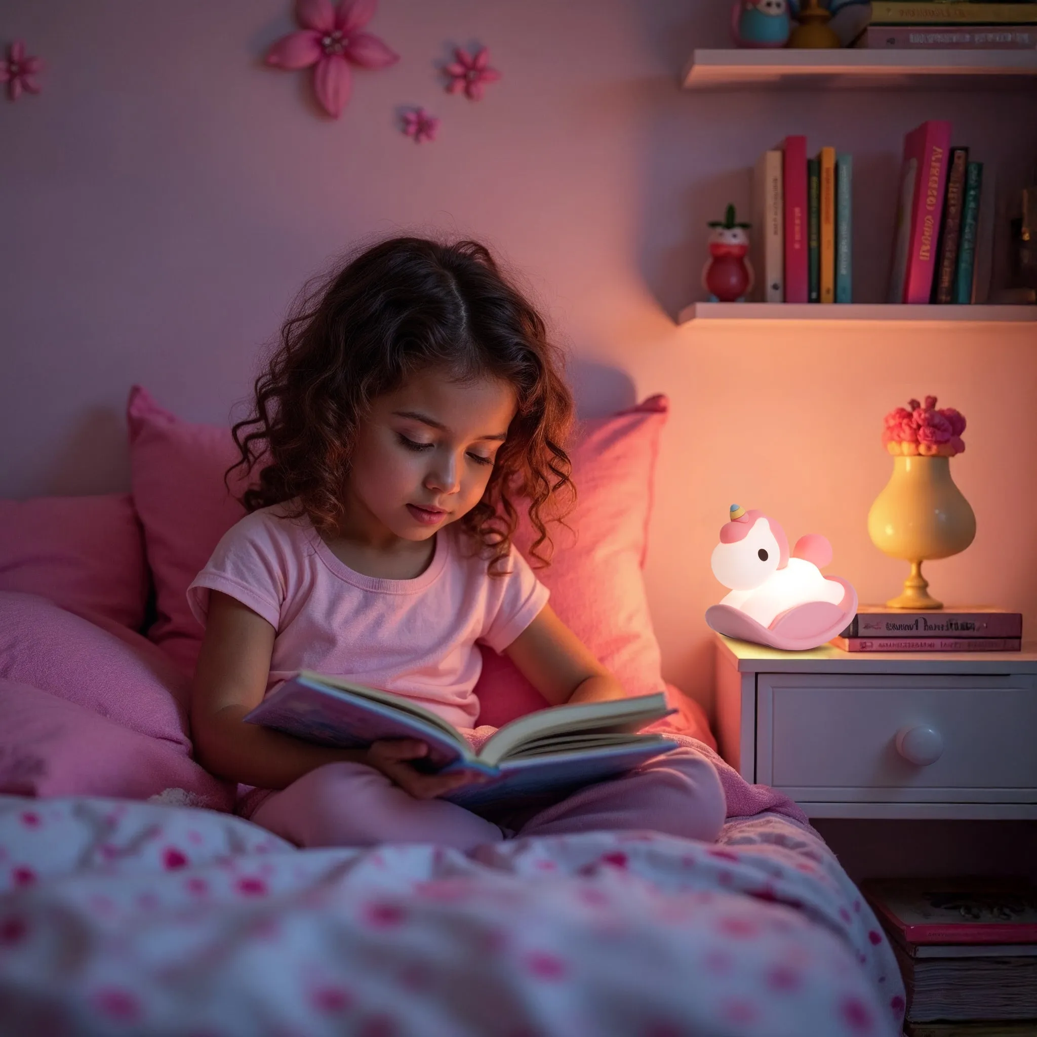 Rocking Horse LED Night Light USB Rechargeable Animal Touch Control Lamp
