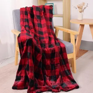 RoyalCraft Heated Blanket 50" x 60", Fast Heating Thorw with 10 Heating Levels & 0.5-12 Hour Auto-Off, ETL Certified, Machine Washable, 5 Year Warranty, Black & Red