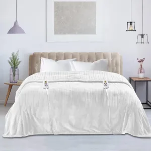 RoyalCraft Heated Blanket Queen Size with Dual Control, Fast Heating Throw with 10 Heating Levels & 0.5-12 Hour Auto-Off, ETL Certified, Machine Washable, 5 Year Warranty, Cream