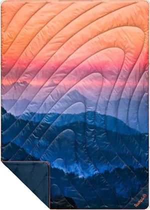 Rumpl Original Puffy Blanket - Warm Puffy Camping Blanket, 100% Recycled Polyester Insulation, Lightweight, Packable, Water-Resistant, Outdoor Puffer Blanket, 52"x75", V2, Alpenglow