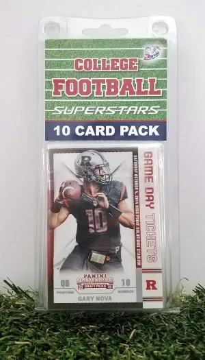Rutgers Scarlet Knights- (10) Card Pack College Football Different Rutger Superstars Starter Kit! Comes in Souvenir Case! Great Mix of Modern & Vintage Players for the Super Knights Fan! By 3bros