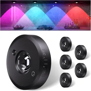 RUYI Under Cabinet Lighting Wireless, RGB Rechargeable Puck Lights with Remote, Battery Tap Light with Timer, Dimmable Touch Push Lights, Stick On LED Lights for Kitchen,Cabinet,Counter,Closet, 6 Pack