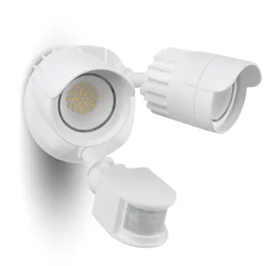 Rynx | Luxfly LED Motion Sensor Outdoor Light, 34W 3500Lm 5000K Daylight, Ip65 Waterproof, Twilight Light, 2 Heads Motion Detector Safety Light For Outdoor, Patio, Garage, Garden (White, 1 Pack)