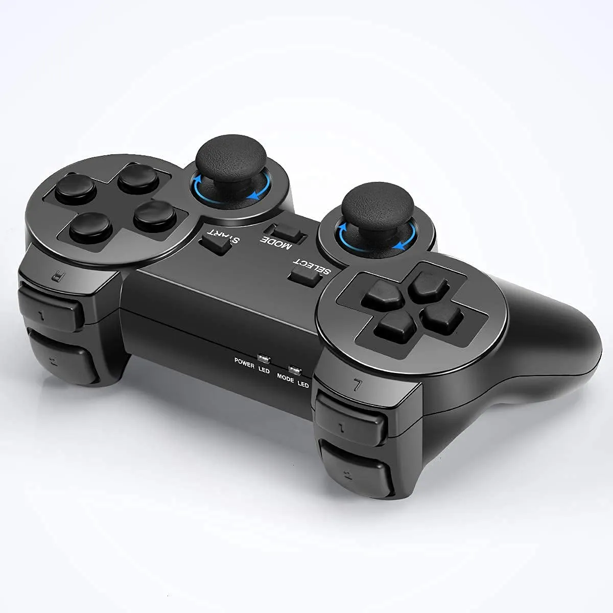 Rzzhgzq 2 Pack PS3 Wireless Controller Playstation 3 Controller Wireless Bluetooth Gamepad with USB Charger Cable for PS3 Console (Black Blue)