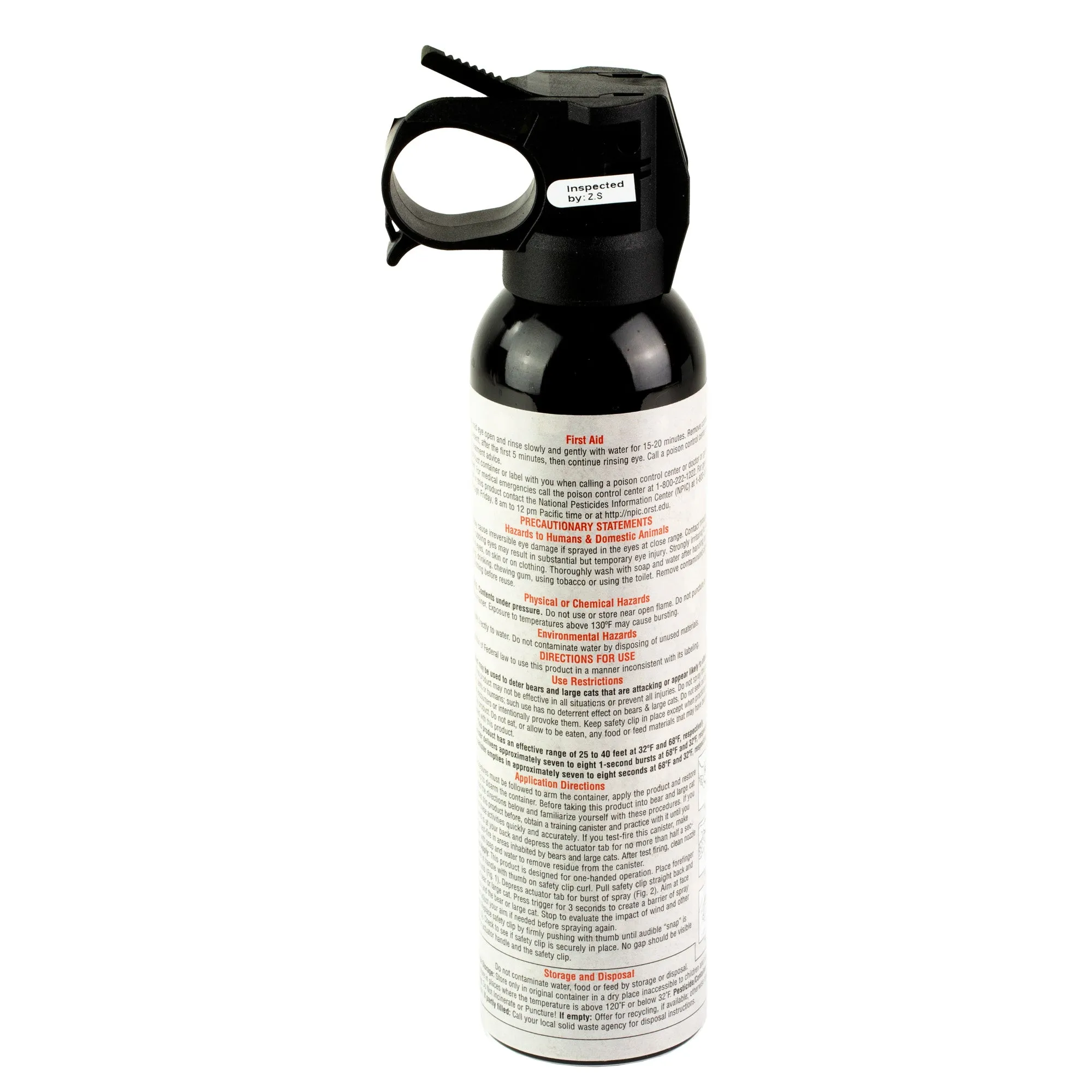 Sabre 9.2oz Bear/mnt Lion Spray Blk