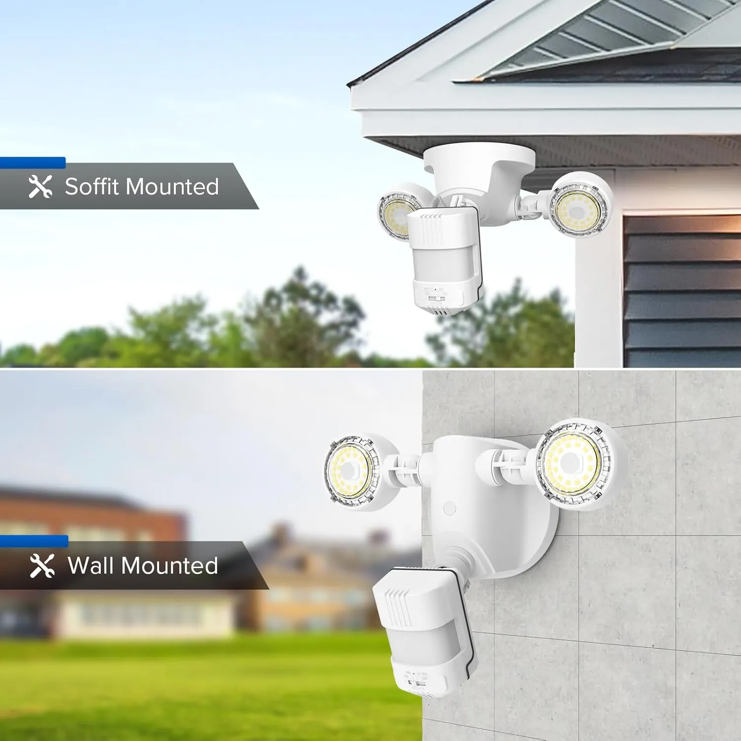 SANSI Upgraded 25W Motion Sensor Outdoor Light 3000LM Flood Lights Outdoor, 5000K Dusk to Dawn Security Light, 4 Modes, 320°Wide Angle Illumination Super Bright for Garage Yard Patio Wired Not Solar