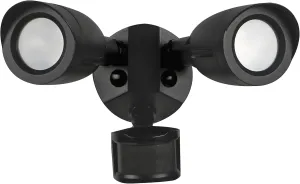 Satco 65/713 Dual Bullet-Head Security Flood Light, with Motion Sensor, 3000K, Bronze